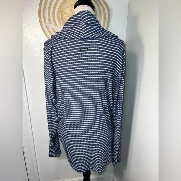 Lucky Brand,L, Bonne Chance, stripe oversized, long-sleeve, hi/lo hem cowl/shawl - Picture 10 of 10